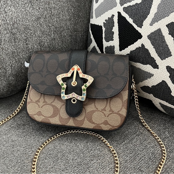 Coach Handbags - NWT COACH C7013 Gemma Crossbody In Blocked Signature Canvas With Star Buckle